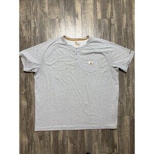 Men's  4XL CARHARTT Grey Relaxed Fit Force Crew Neck Pocket T-Shirt